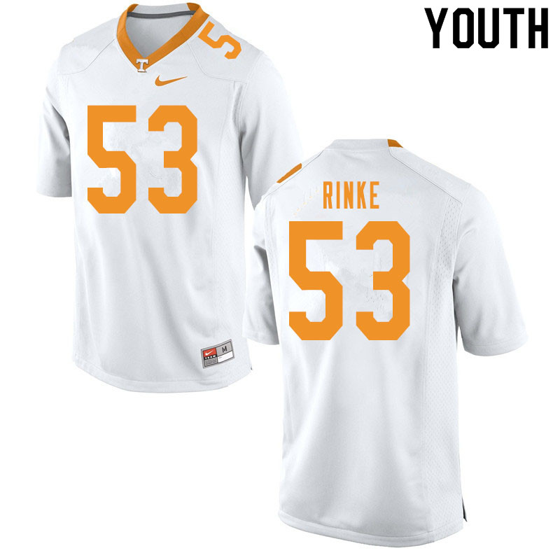 Youth #53 Ethan Rinke Tennessee Volunteers College Football Jerseys Sale-White